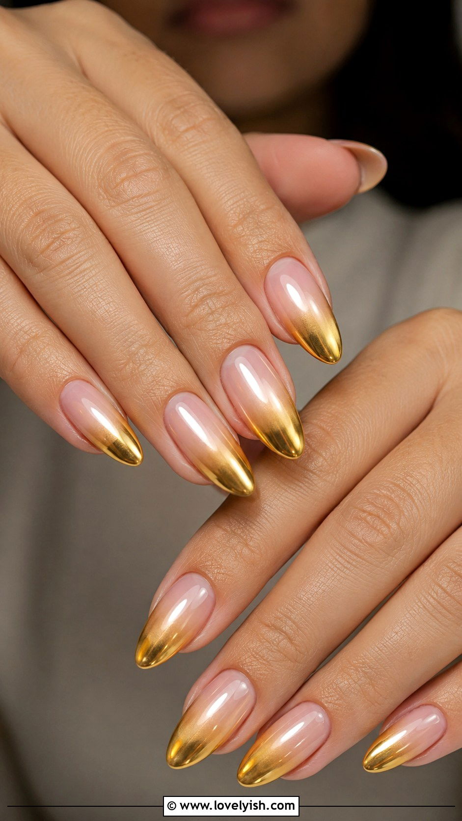 Gold Chrome Ombre French Tips - 50 gold chrome nails - 50 gold chrome nails