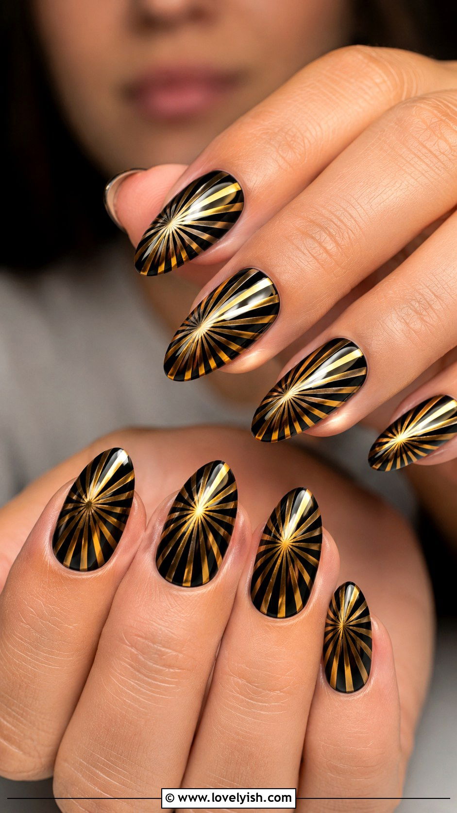 Gold Chrome Sunburst Nails - 50 gold chrome nails - 50 gold chrome nails