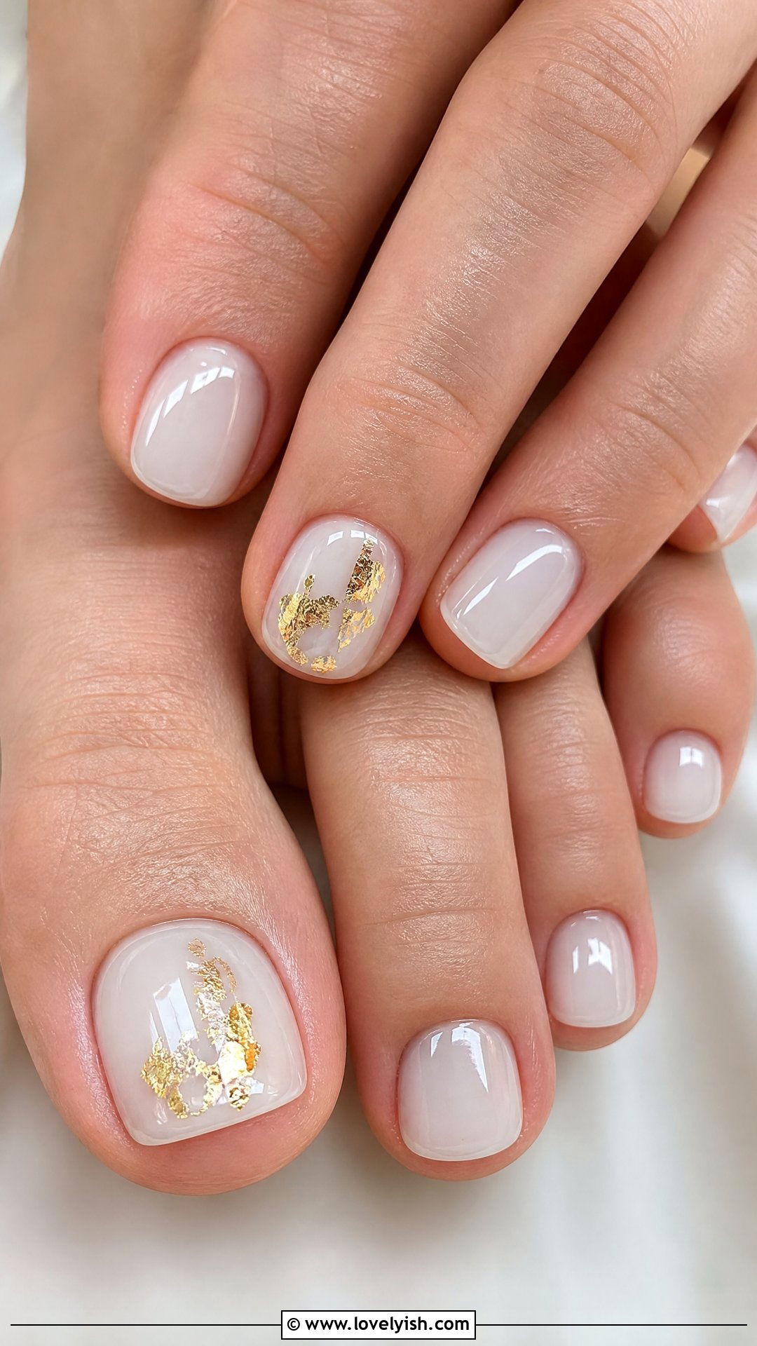Gold Foil Accent Pedicure - 50 summer pedicure - 50 summer pedicure