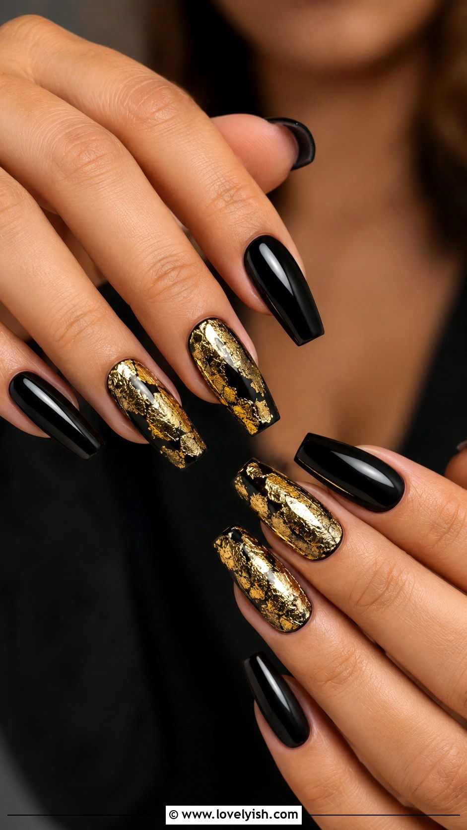 Gold Foil Accent Press On Nails - 50 press on nails - 50 press on nails