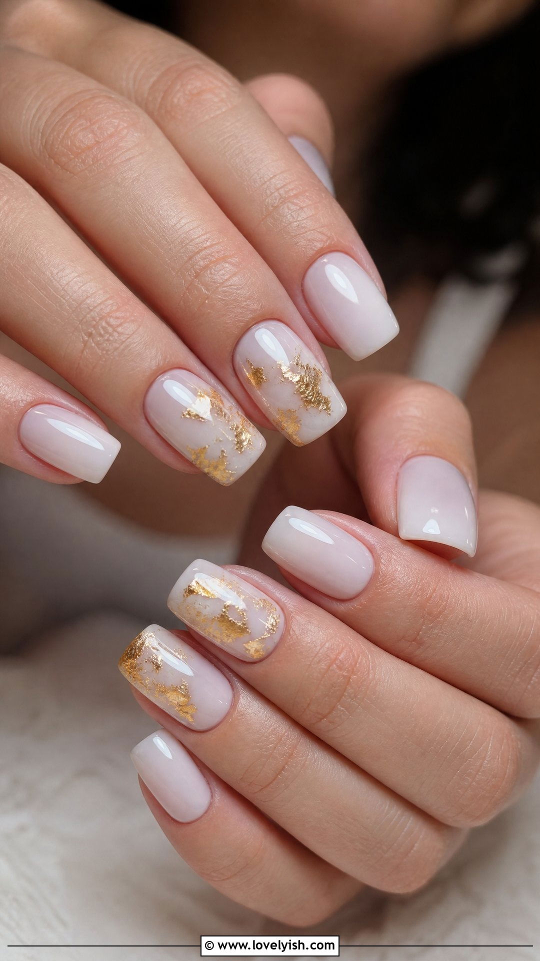 Gold Foil Accent Square Nails - 50 square nails - 50 square nails