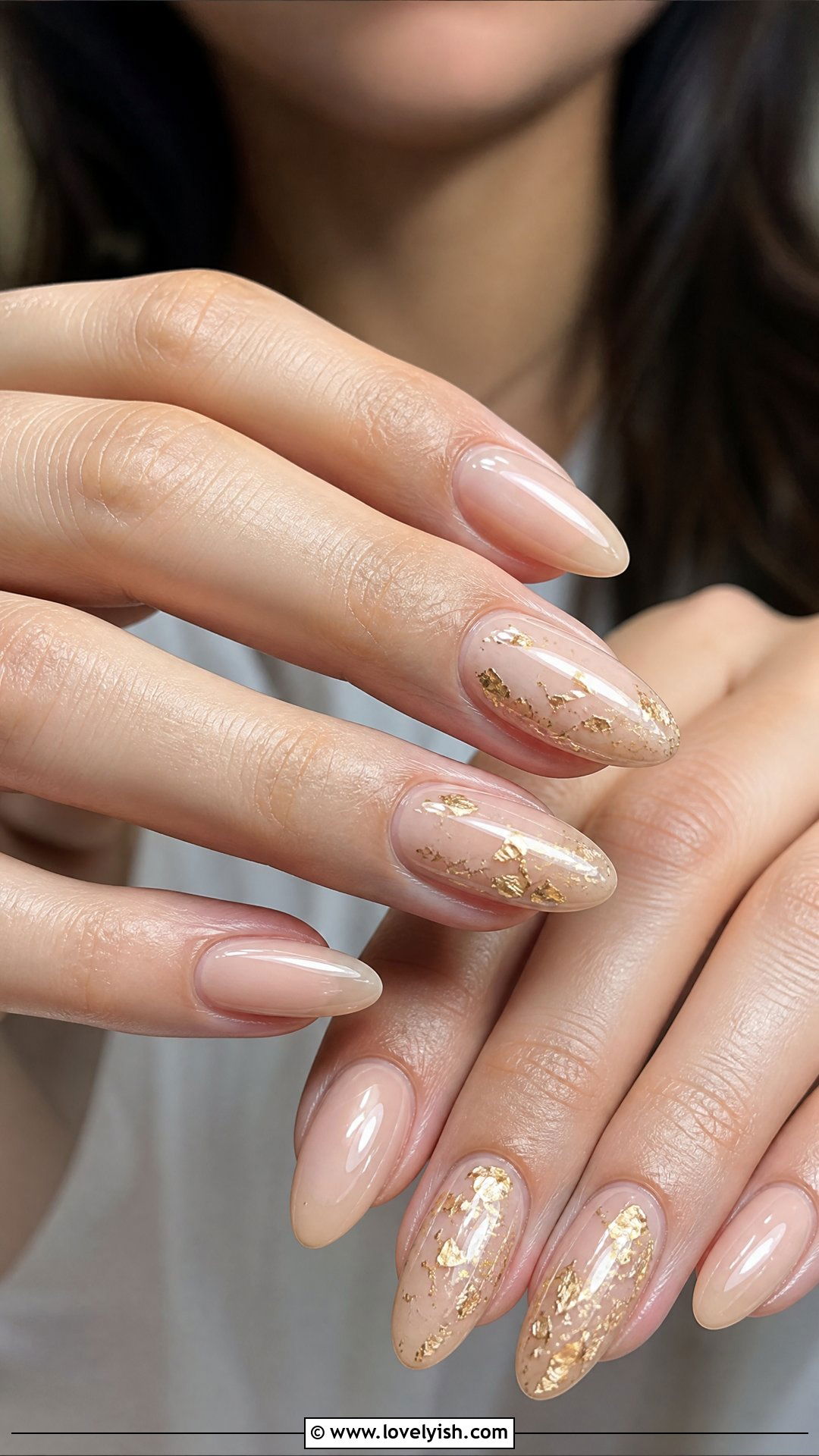 Gold Foil Accent Wedding Nails - 50 classic wedding nails - 50 classic wedding nails