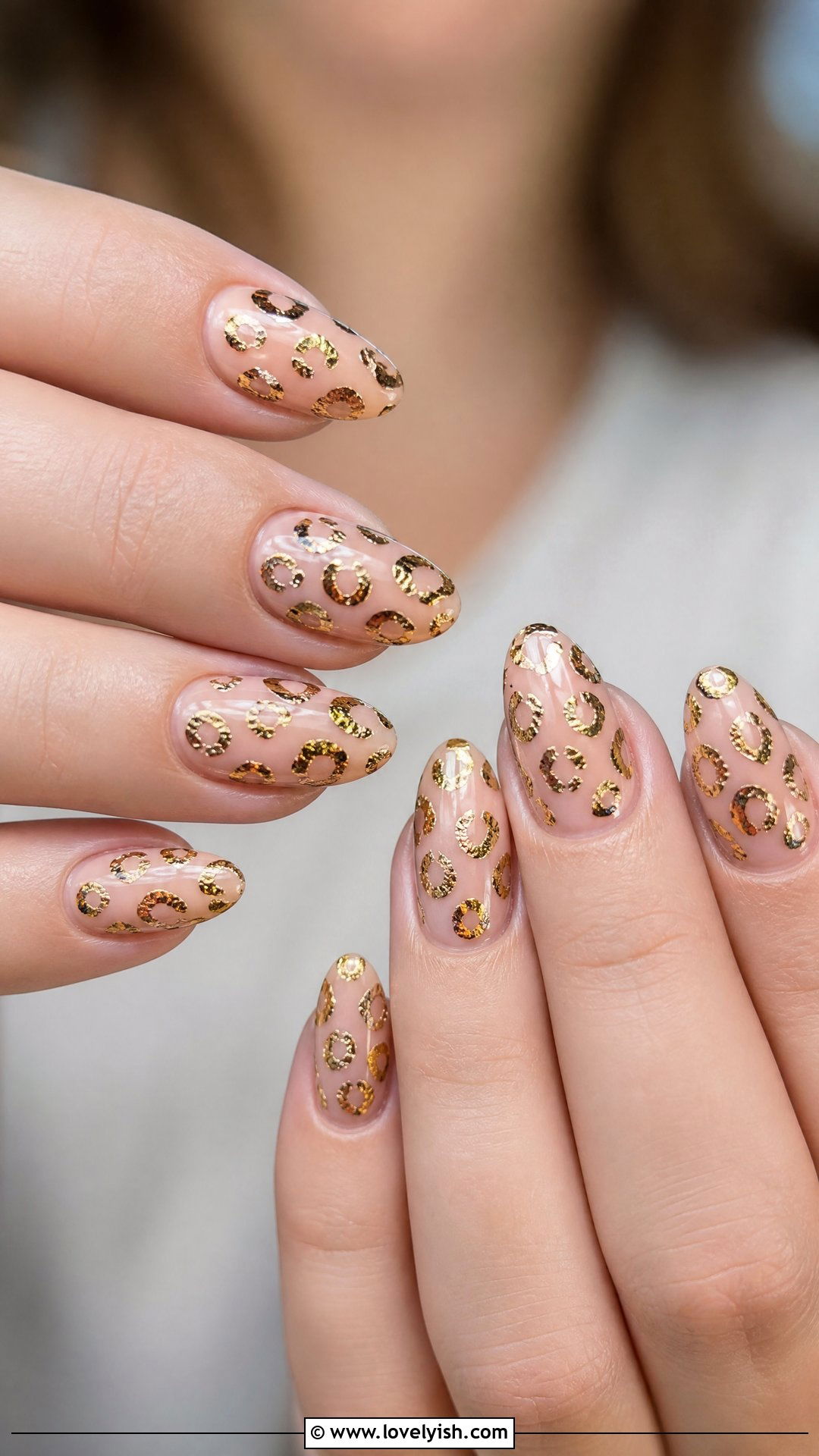 Gold Foil Leopard Print Nails - 50 leopard print nails - 50 leopard print nails