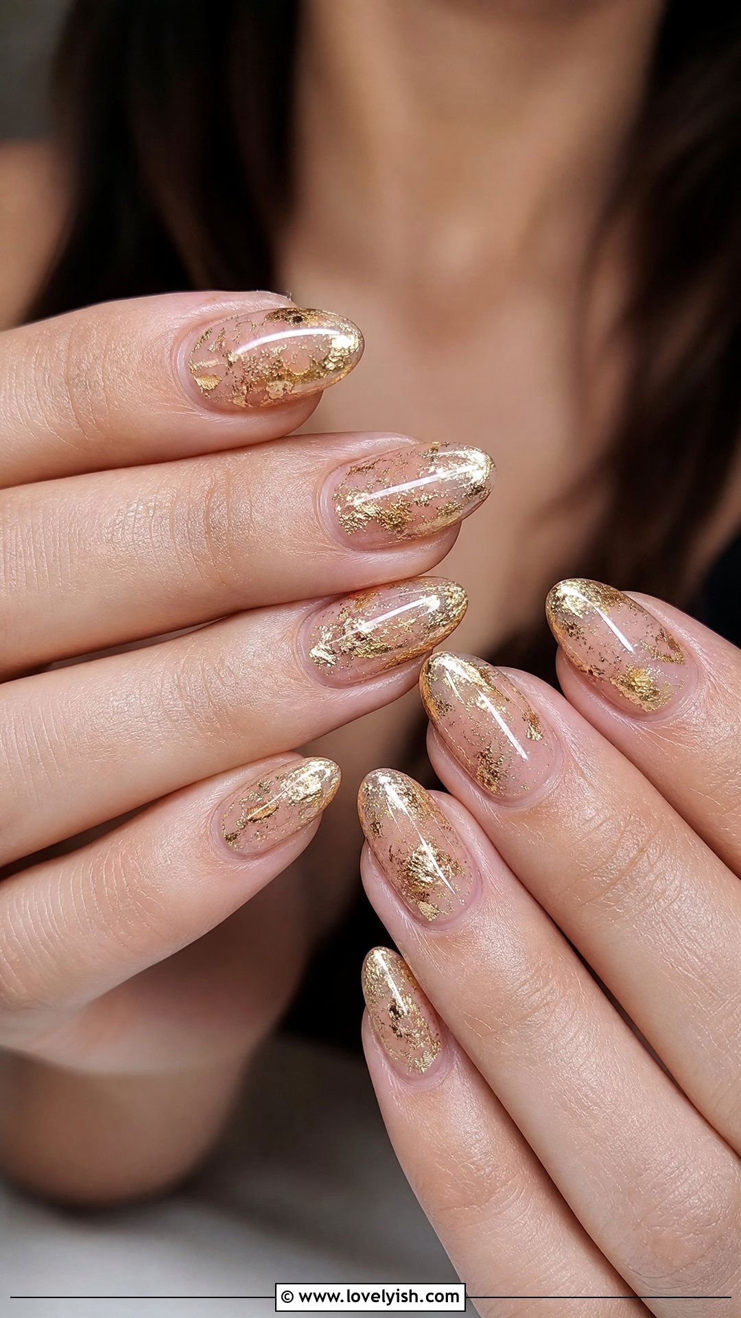 Gold Foil Nails - 50 popular nail designs - 50 popular nail designs
