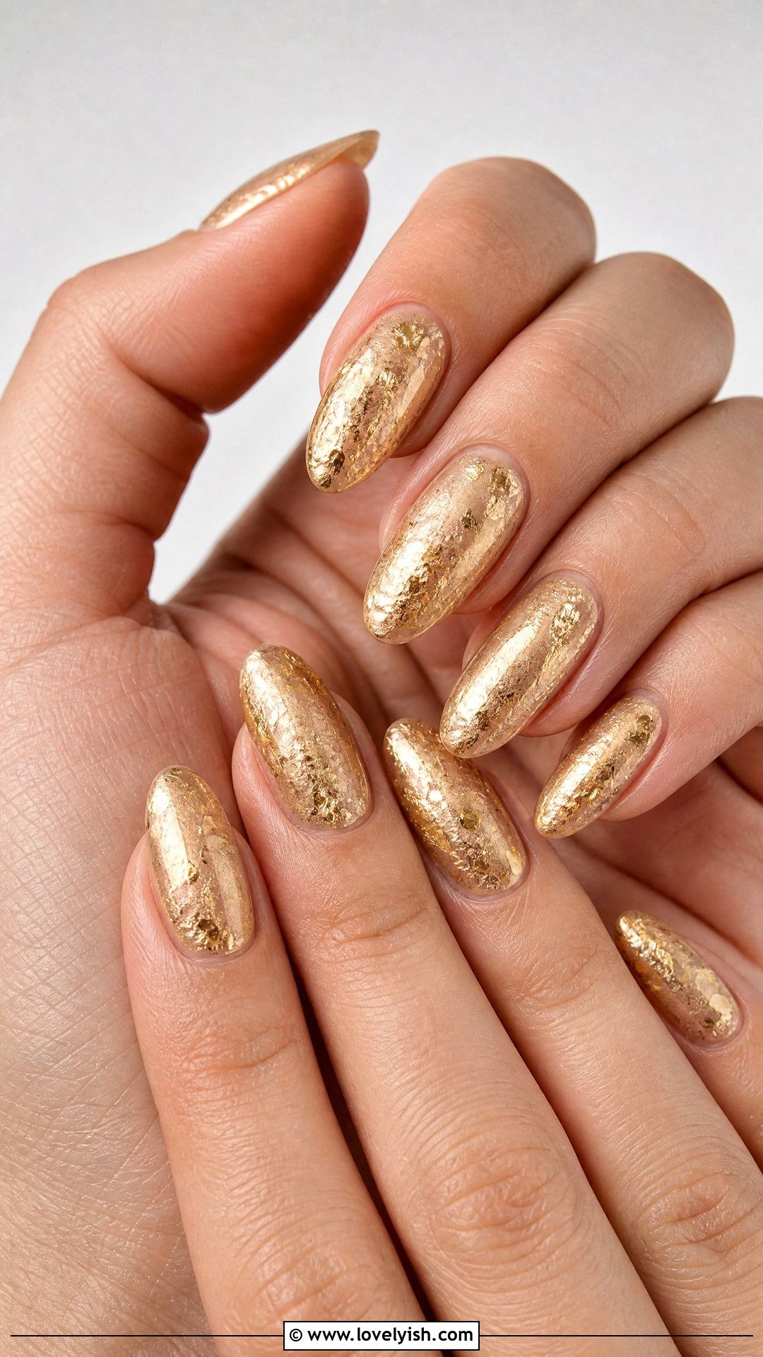 Gold Foil Nude Nails - 43 summer nail designs - 43 summer nail designs