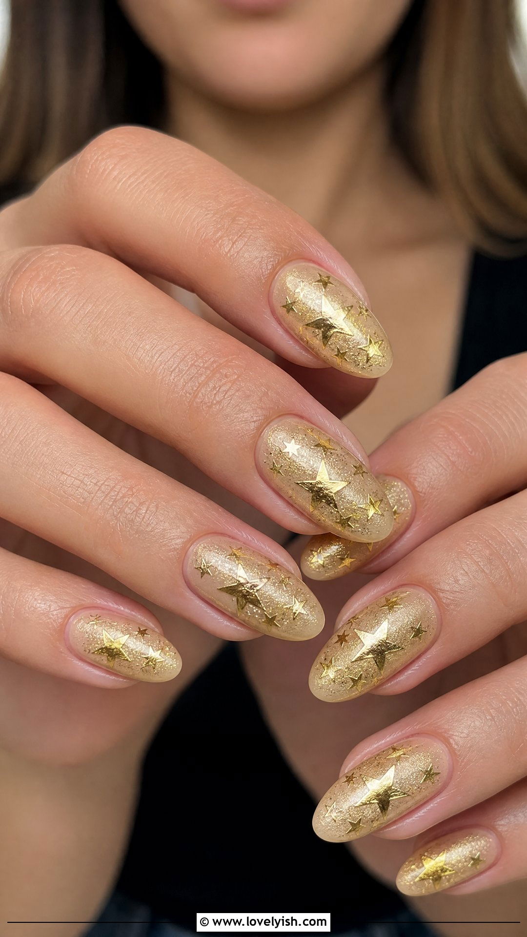 Gold Foil Star Nails - 50 star nails - 50 star nails