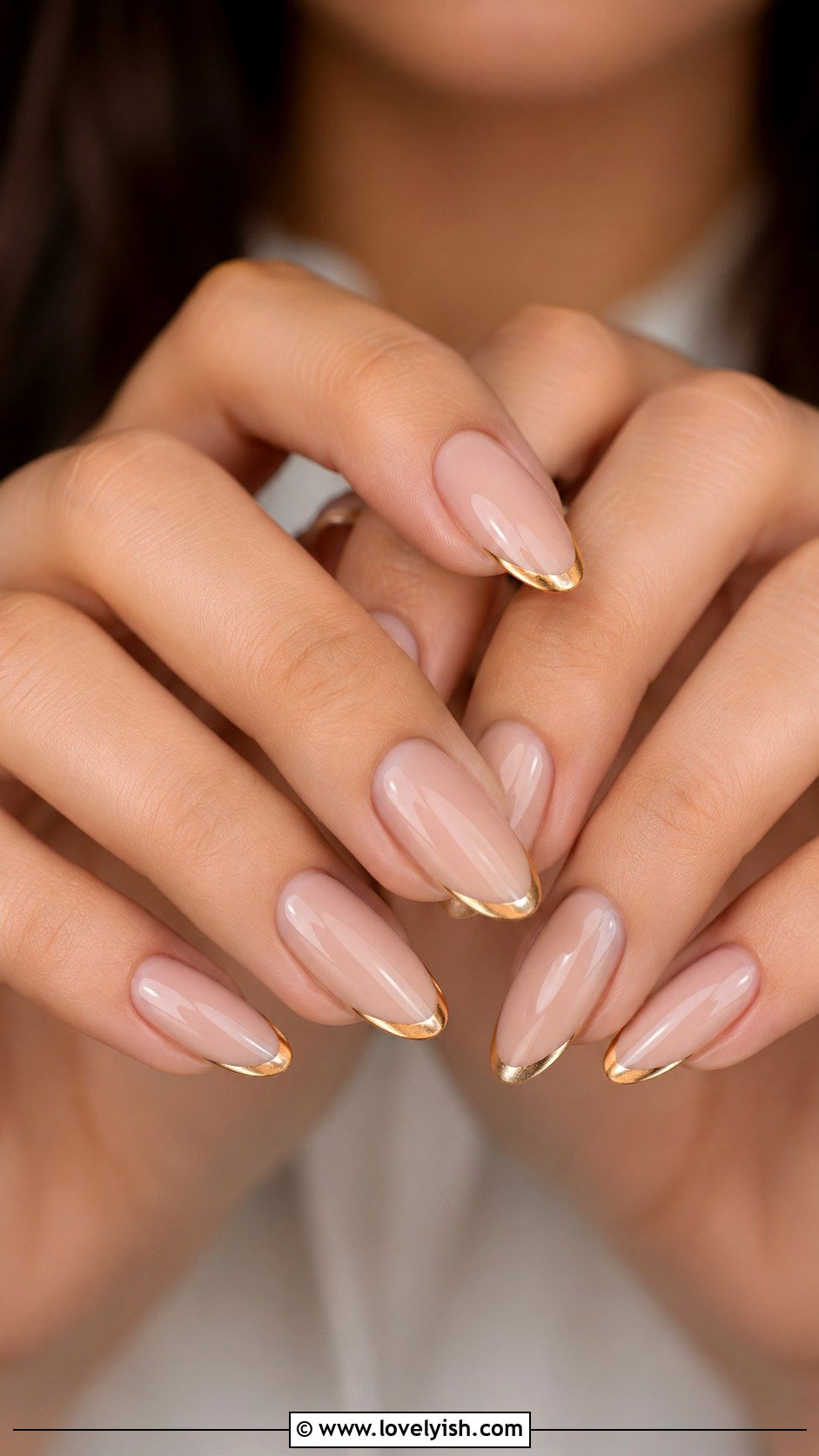 Gold French Tip Nails for Bride - 25 wedding nails for bride - 25 wedding nails for bride