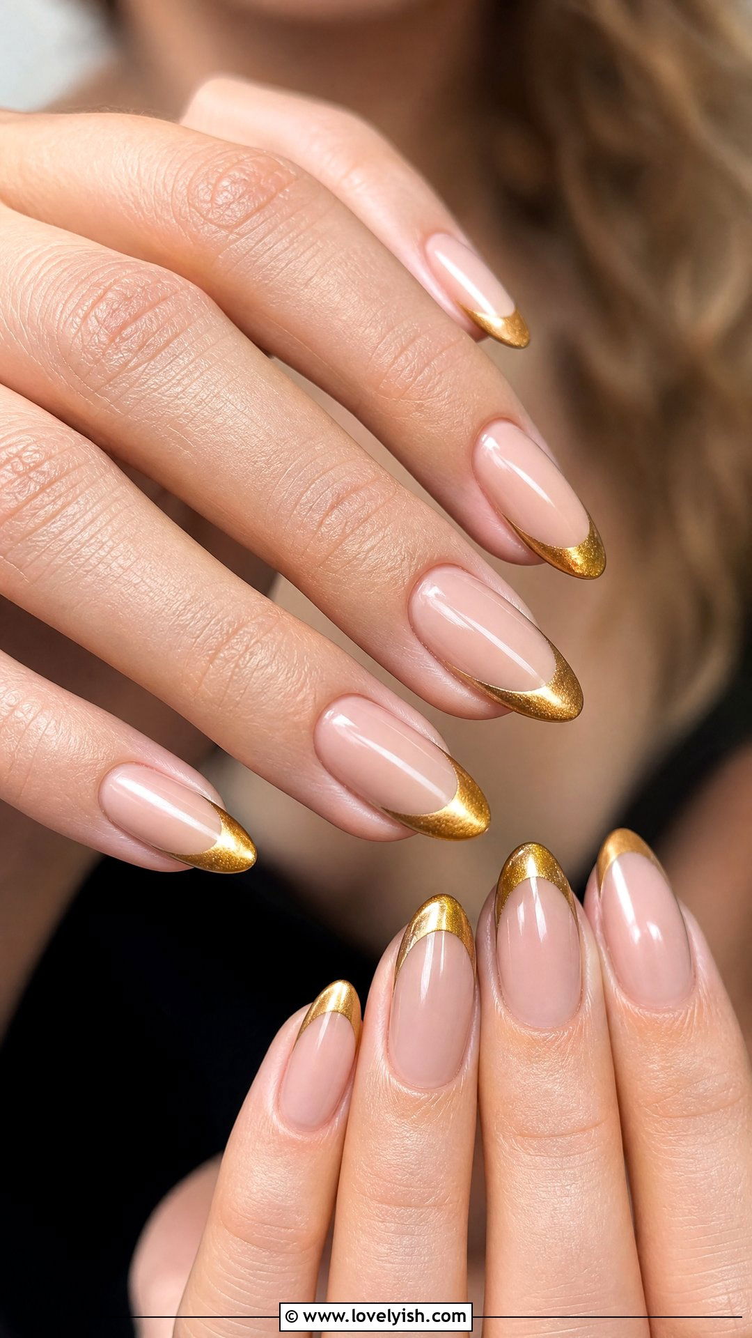 Gold French Tip - 50 french manicure - 50 french manicure