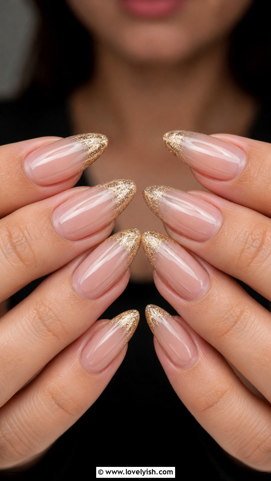 Gold Glitter French Tip Nails - 25 french nails design ideas - 25 french nails design ideas