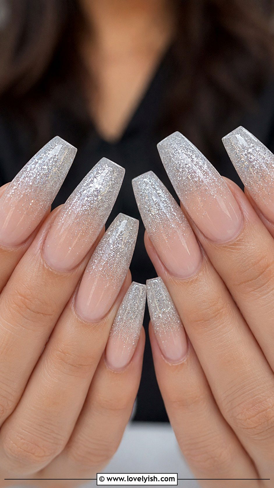 Gold Glitter Ombre French Nails - 50 ombre french nails - 50 ombre french nails