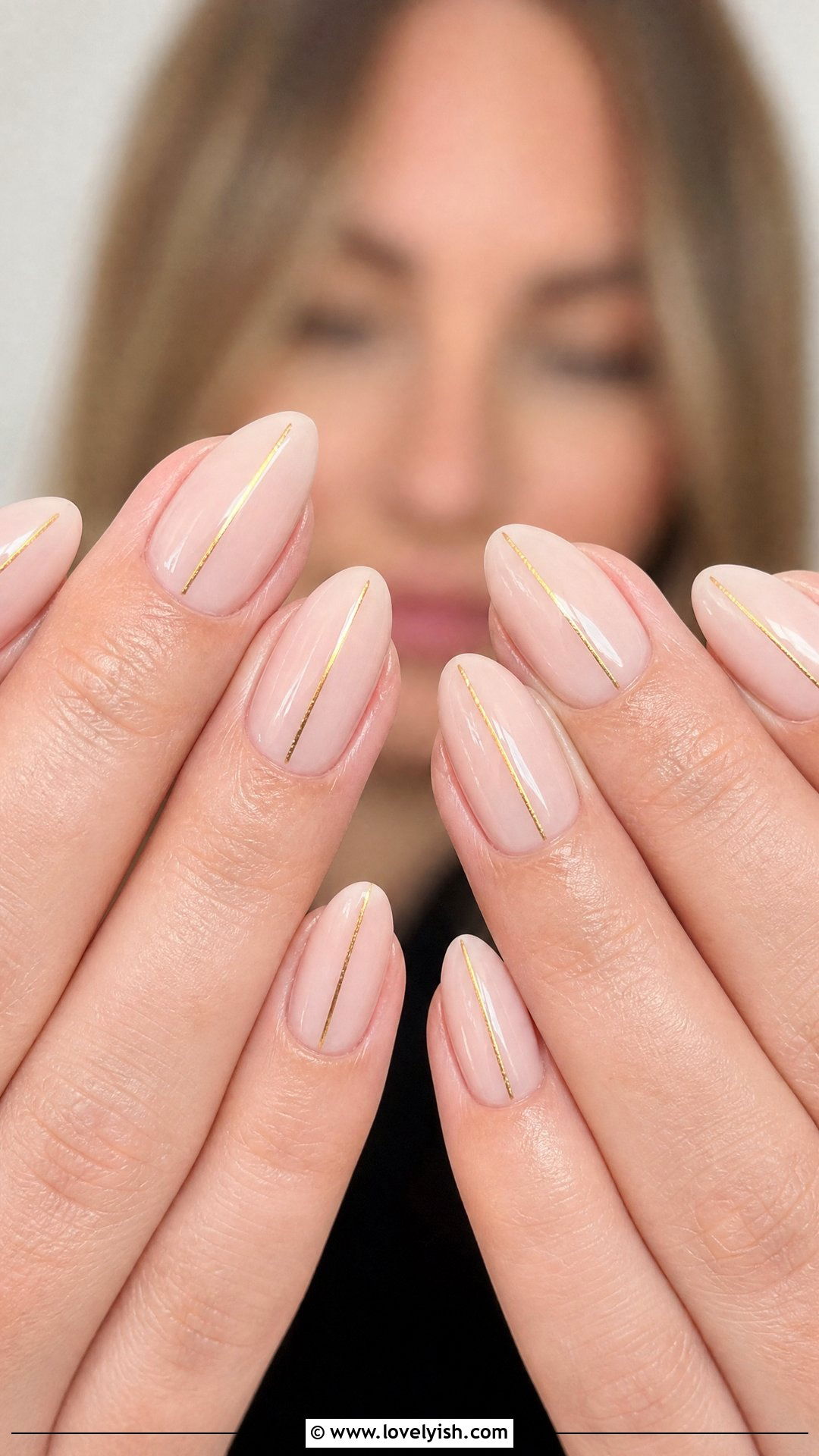 Gold Pinstripe Engagement Nails - 50 engagement nails - 50 engagement nails