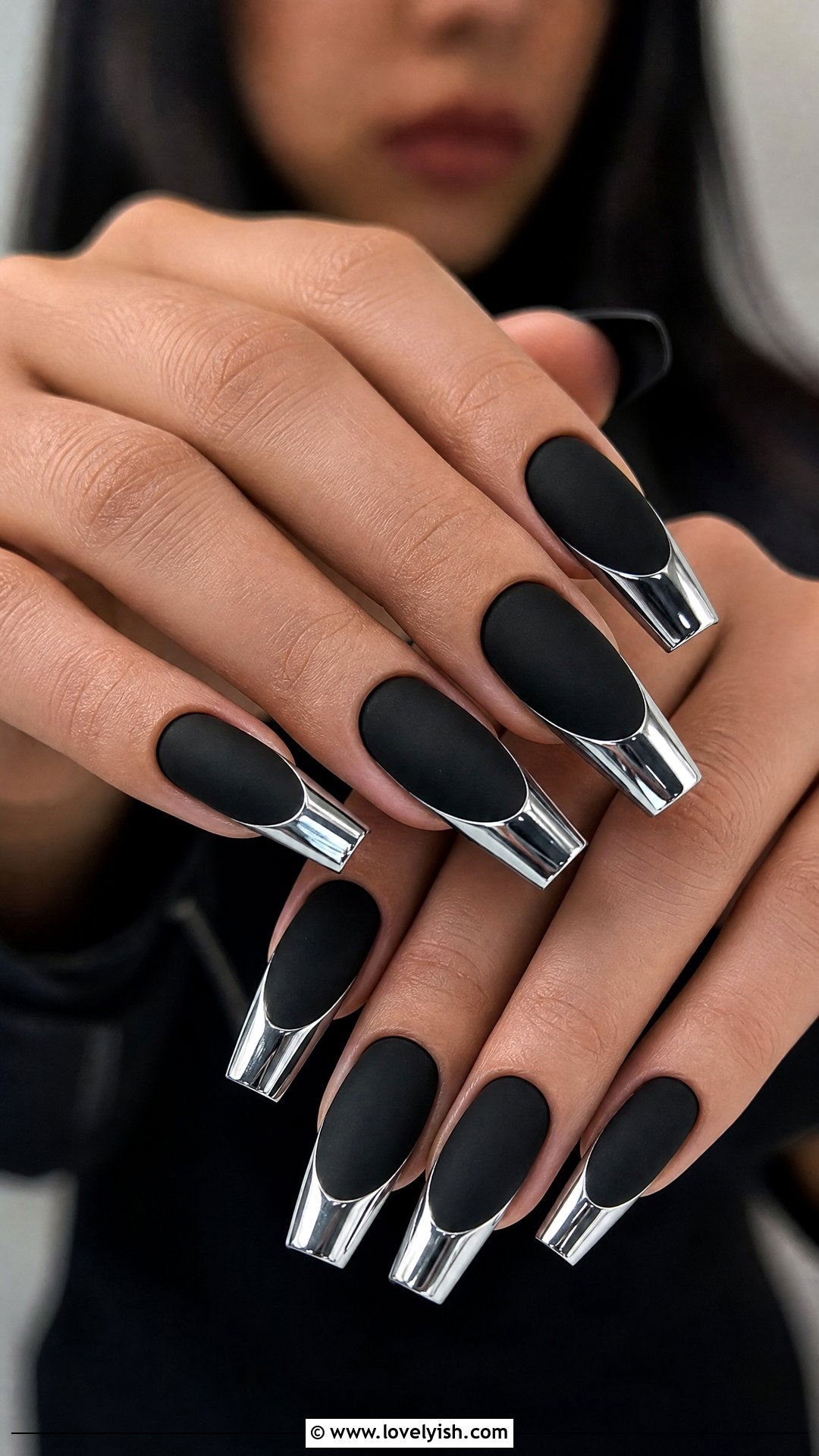 Goth Chrome Tip Nails - 50 goth nails - 50 goth nails