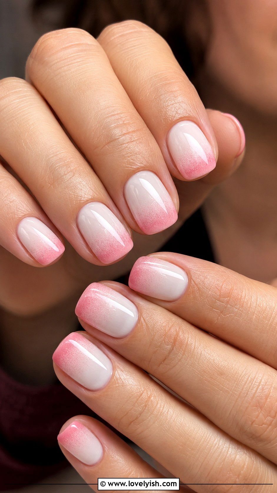 Gradient Pink Sponge Nails - 46 easy nail designs - 46 easy nail designs