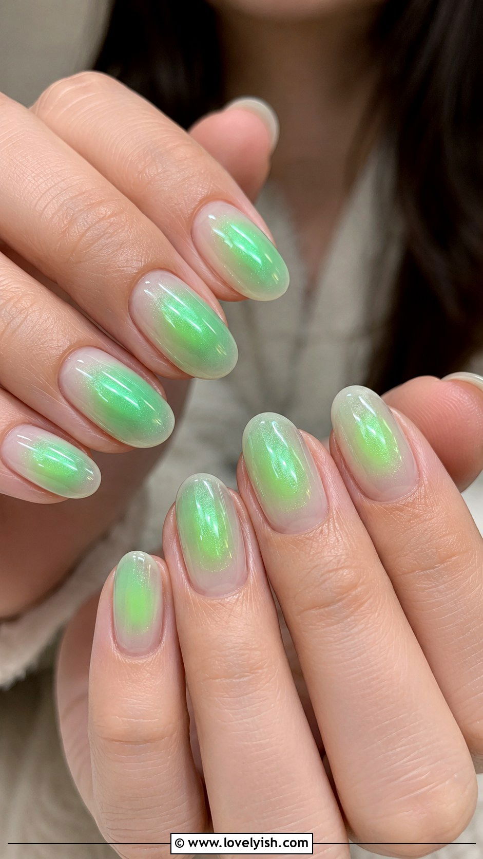 Green Aura Glow Nails - 50 green nails - 50 green nails