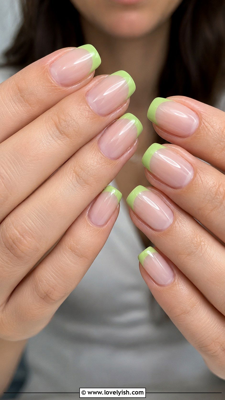 Green French Tip Nails - 25 french manicure ideas - 25 french manicure ideas