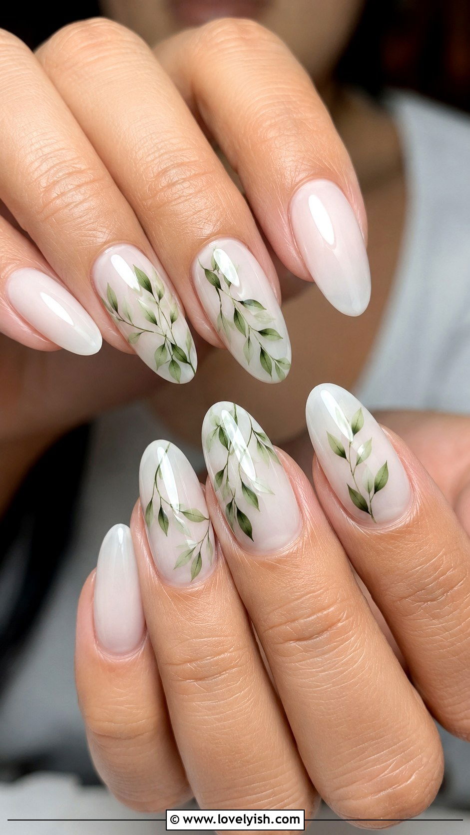 Green Leaf Botanical Nails - 38 may nail ideas - 38 may nail ideas