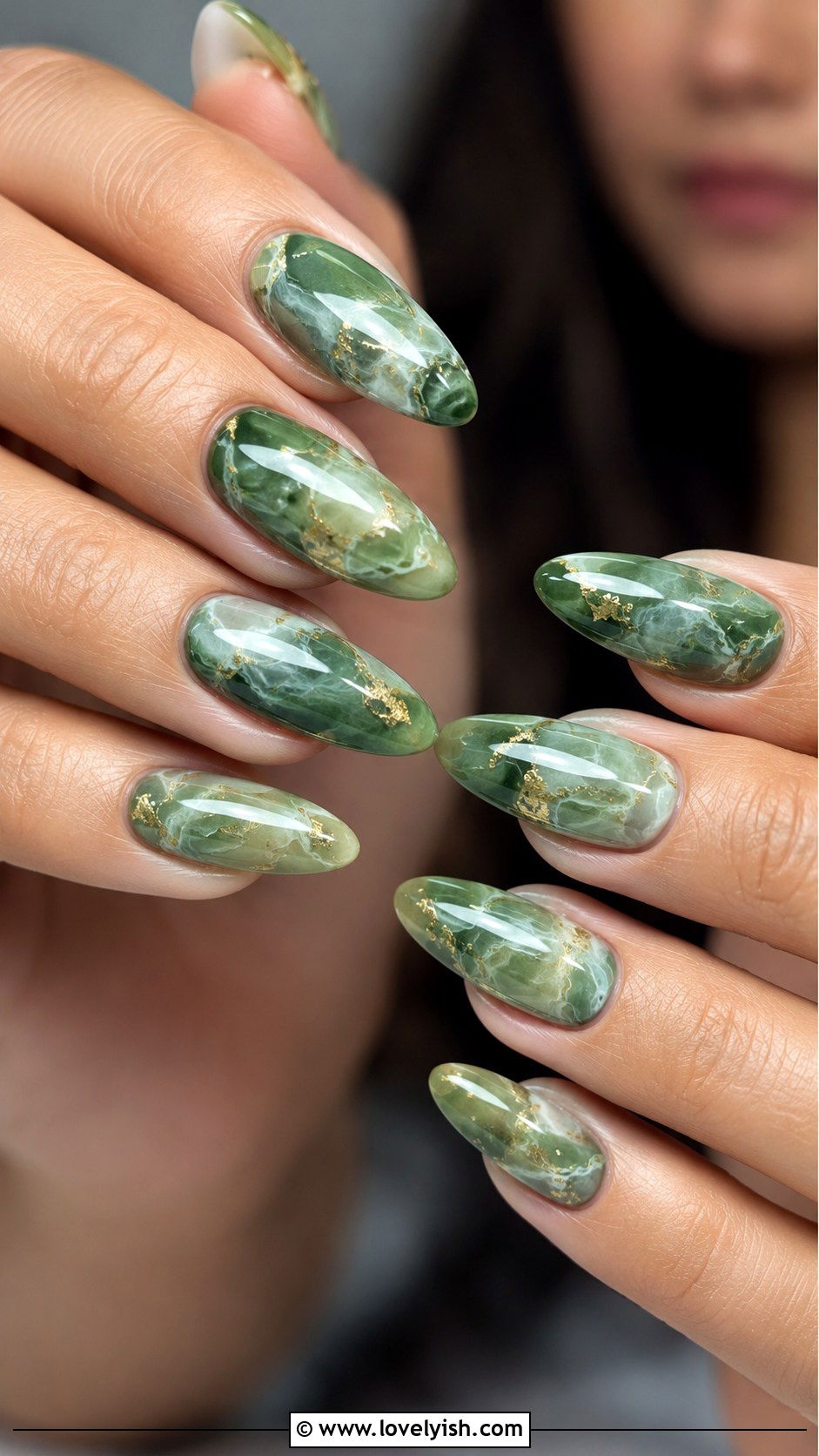 Green Marble Nails - 25 green nail design ideas - 25 green nail design ideas