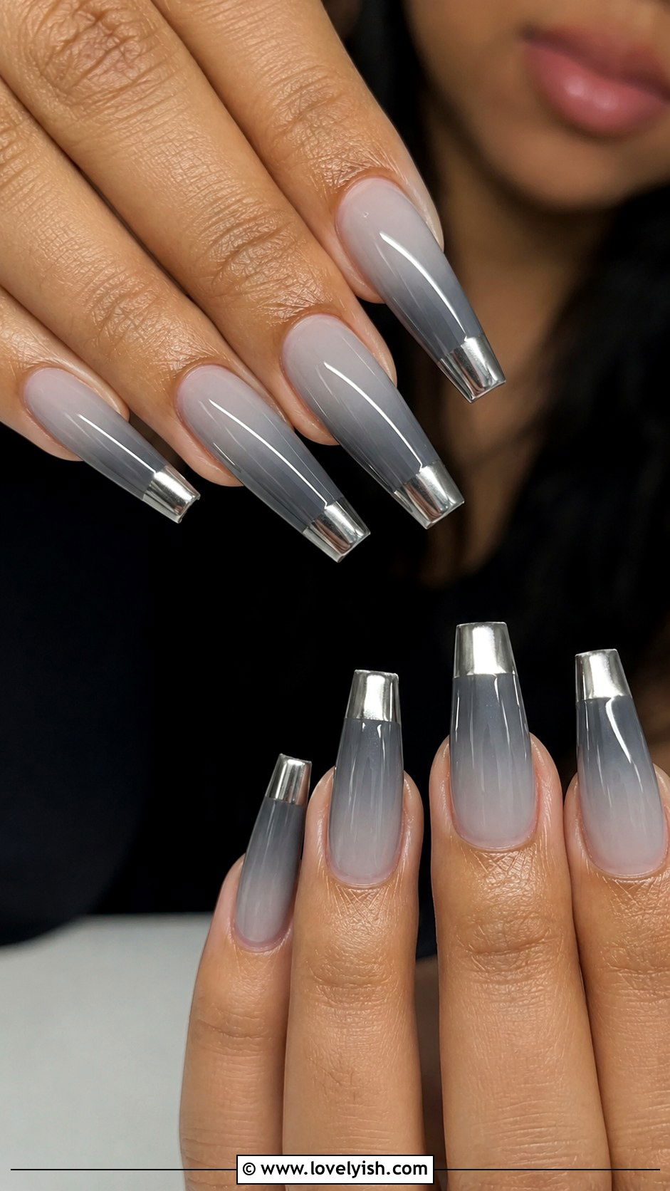 Grey Animal Print Leopard Nails - 50 grey nail designs - 50 grey nail designs