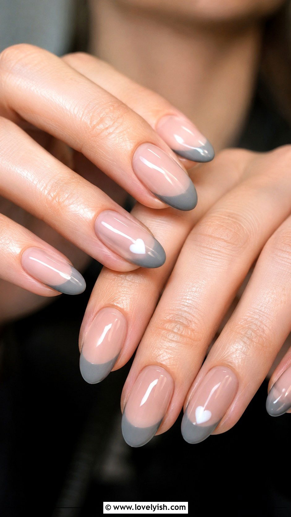 Grey Dripping Paint Nails - 50 grey nail designs - 50 grey nail designs