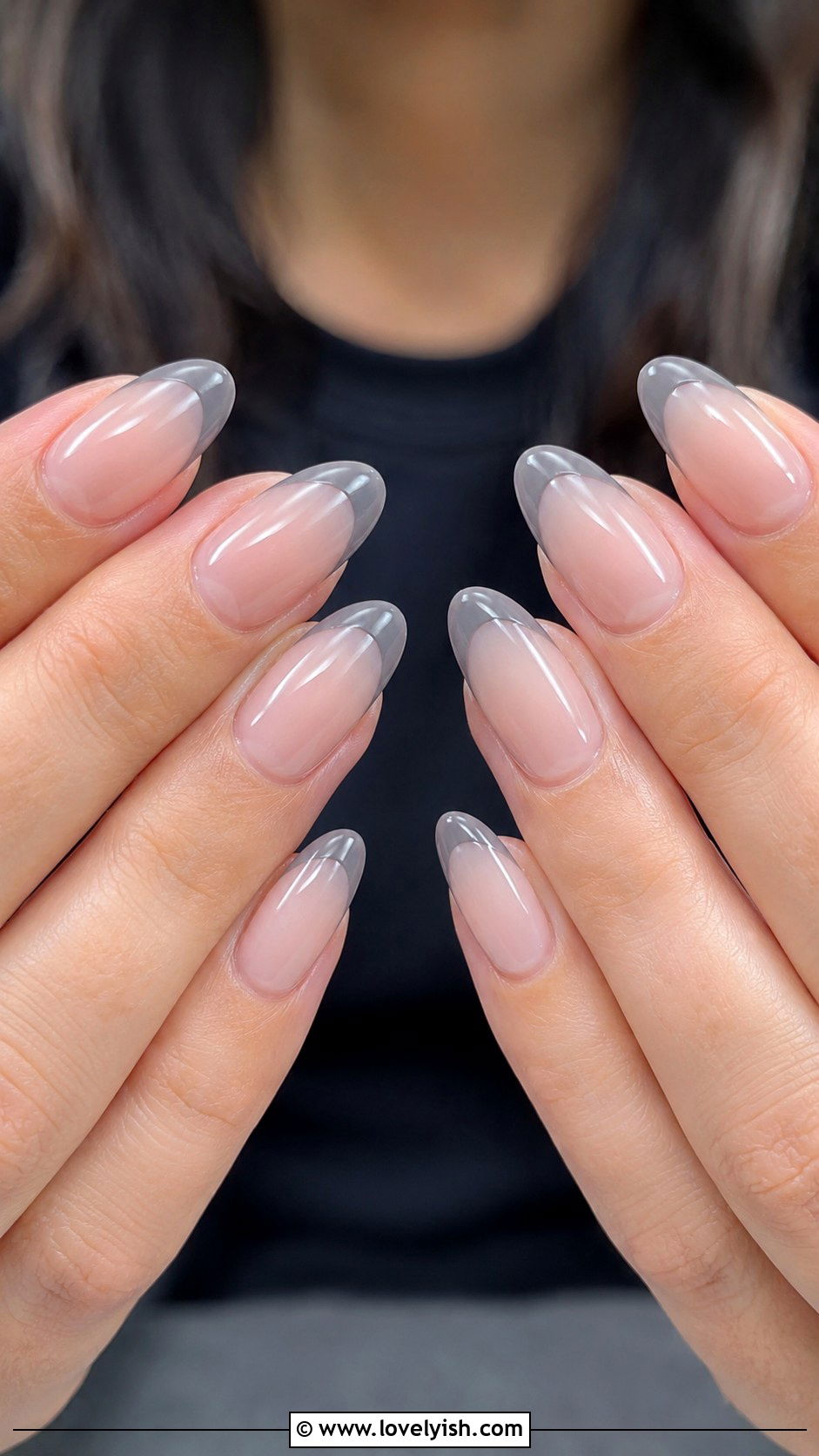 Grey French Tip Nails - 50 grey nail designs - 50 grey nail designs