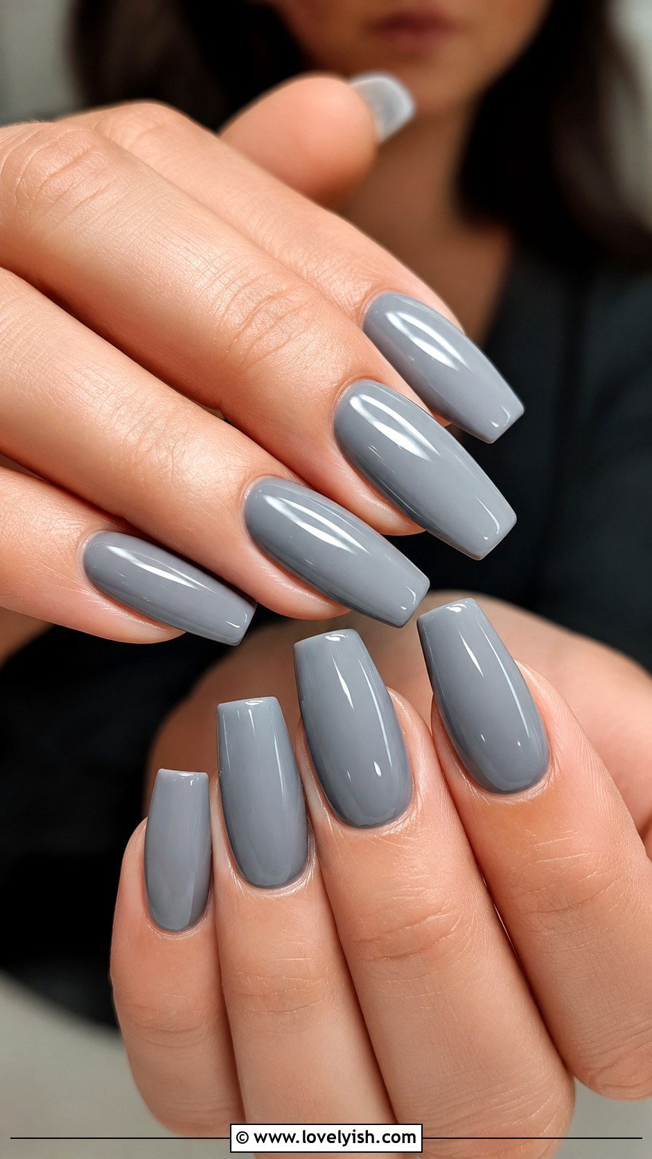Grey Gel Polish Coffin Nails - 50 grey nail designs - 50 grey nail designs
