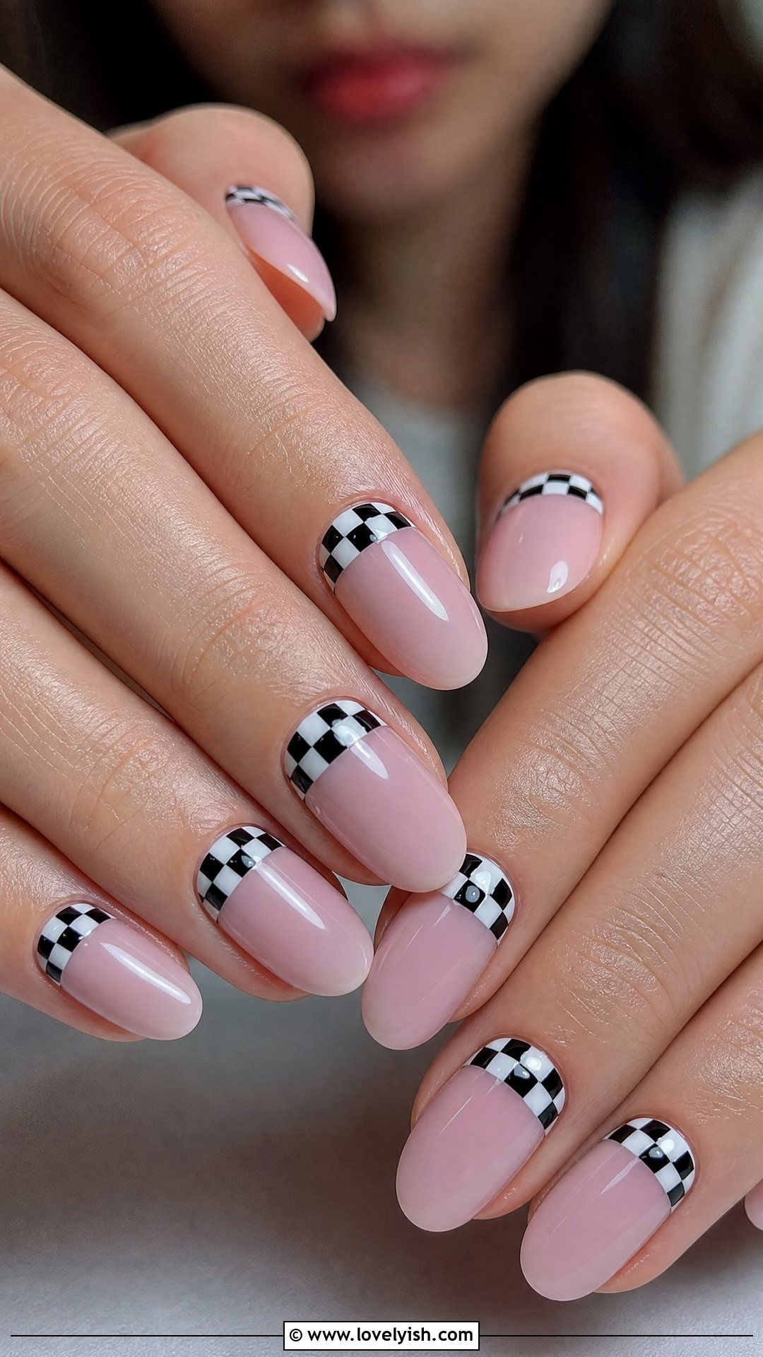 Half Moon Checkered Nails - 50 checkered nails - 50 checkered nails