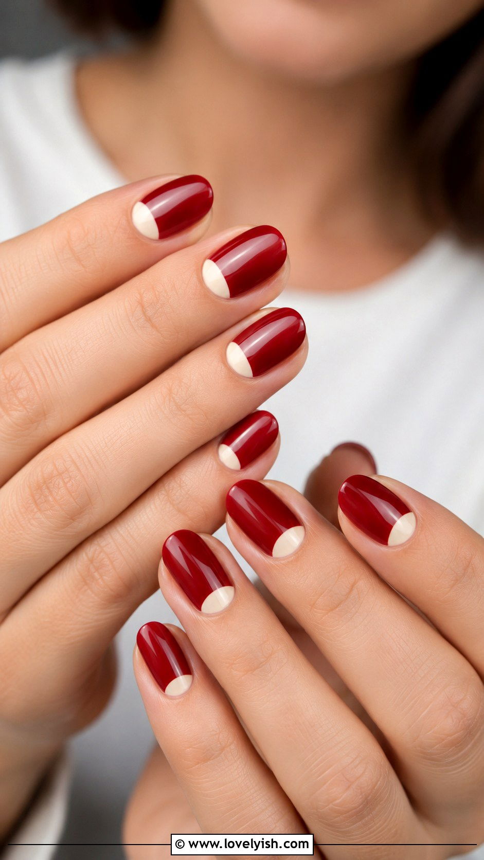 Half Moon Manicure - 31 simple nail art ideas - 31 simple nail art ideas