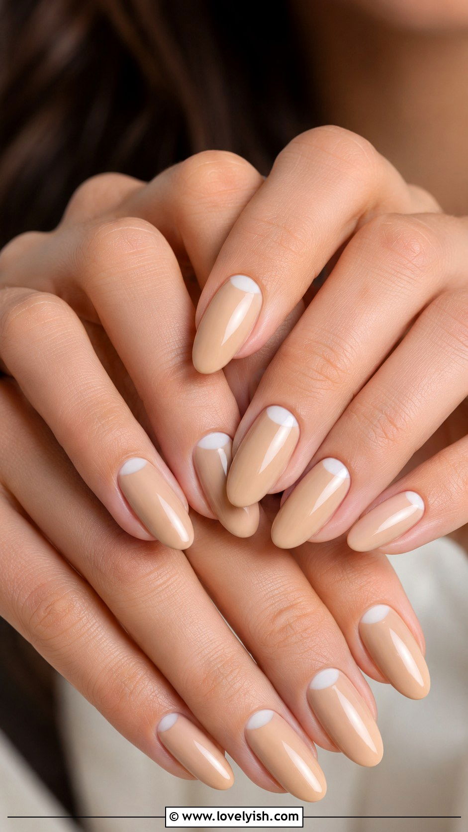 Half Moon Two Tone Nails - 50 minimalist nails - 50 minimalist nails