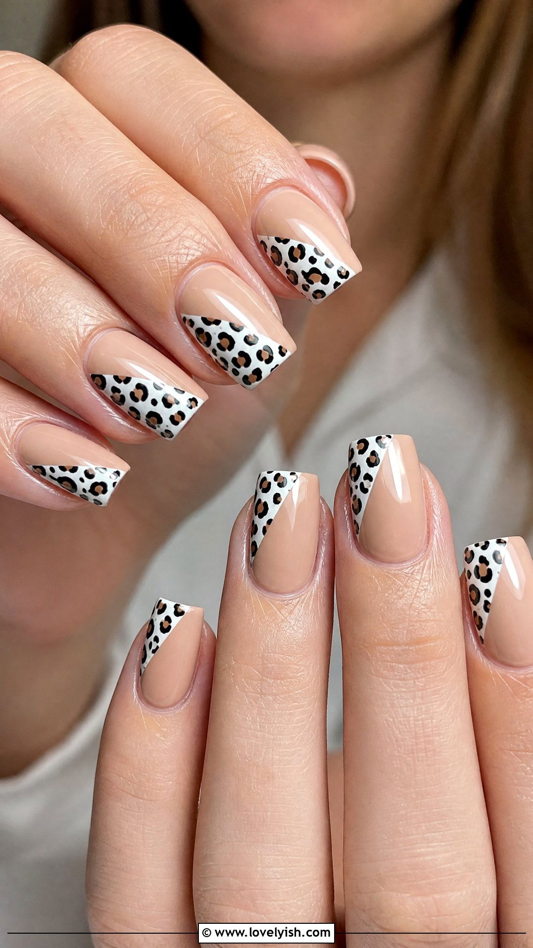 Half and Half Leopard Print Nails - 50 leopard print nails - 50 leopard print nails