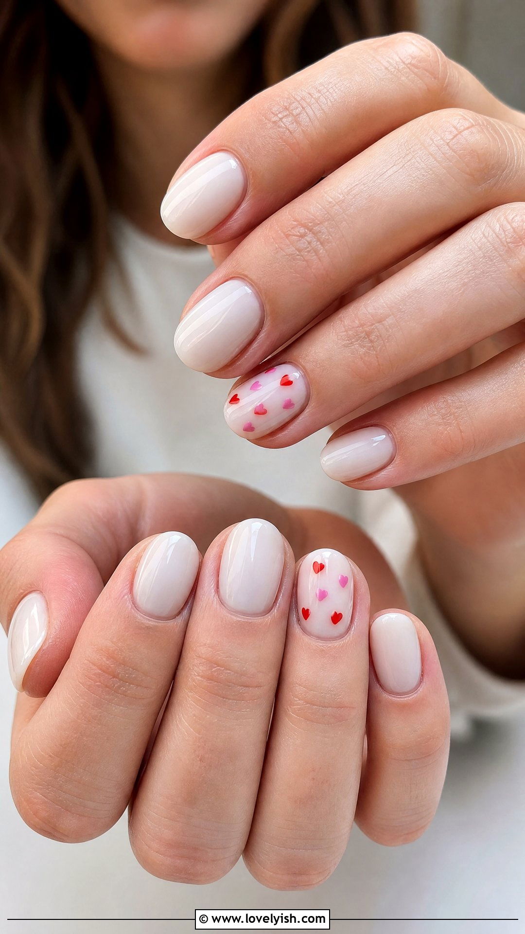 Heart Accent Short Acrylic Nails - 50 short acrylic nails - 50 short acrylic nails