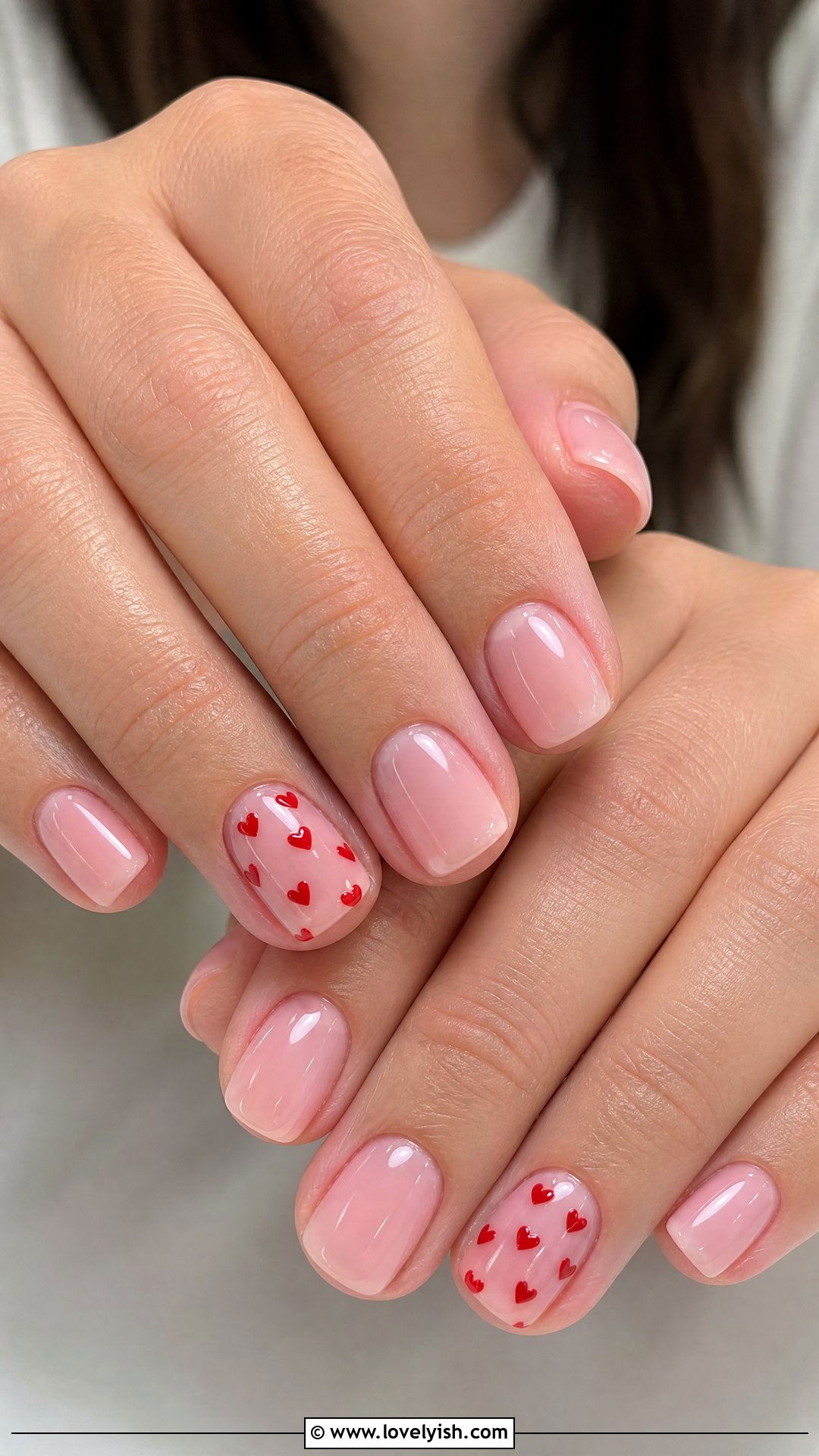 Heart Accent Squoval Nails - 50 squoval nails - 50 squoval nails