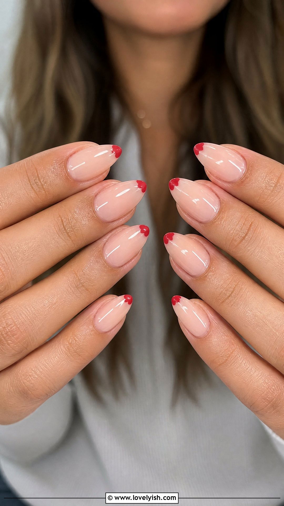 Heart French Tip Almond Nails - 25 almond french tip nail designs - 25 almond french tip nail designs