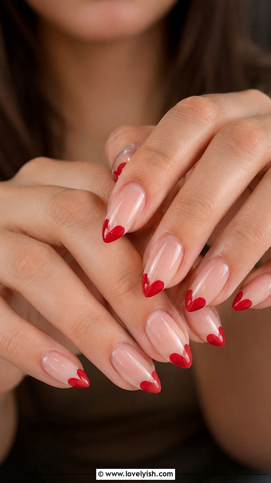 Heart French Tip Nail Art - 50 diy nail art - 50 diy nail art