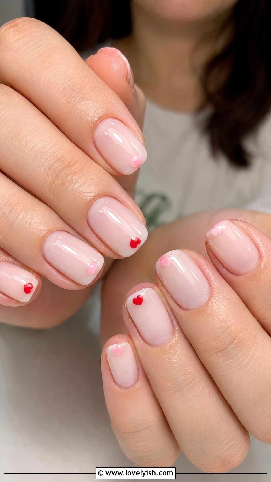 Heart French Tip Nail Design - 45 cute nail designs - 45 cute nail designs