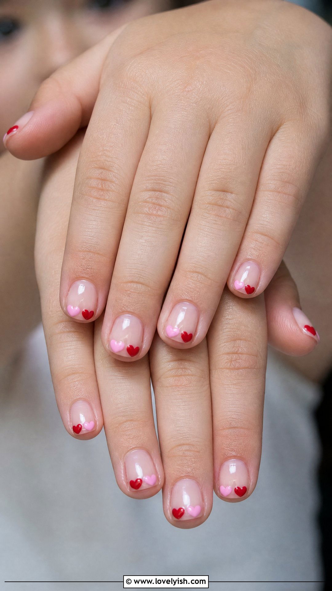 Heart French Tip Nails - 32 nail designs for kids - 32 nail designs for kids