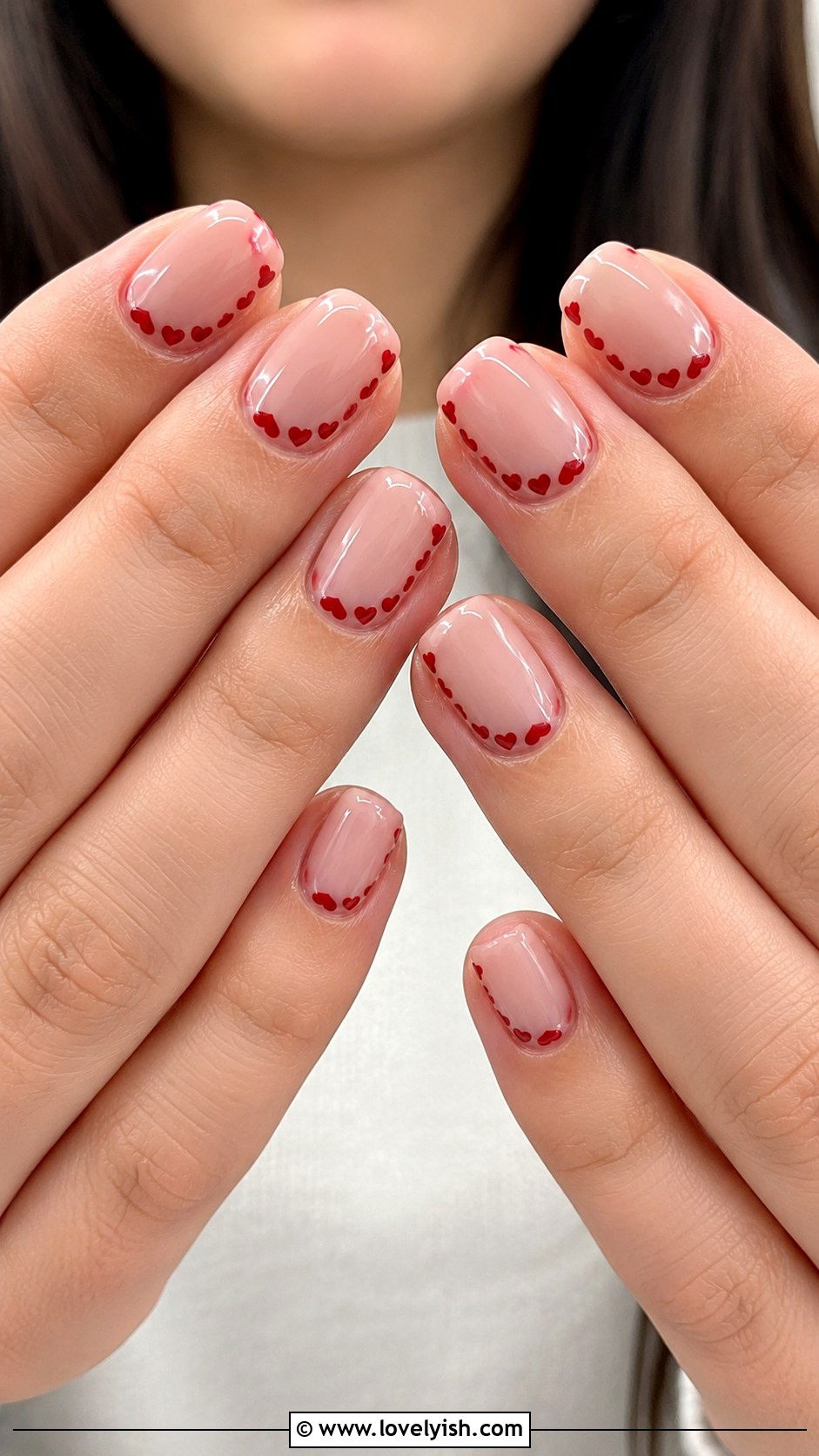 Heart French Tip Nails - 42 french nail designs - 42 french nail designs