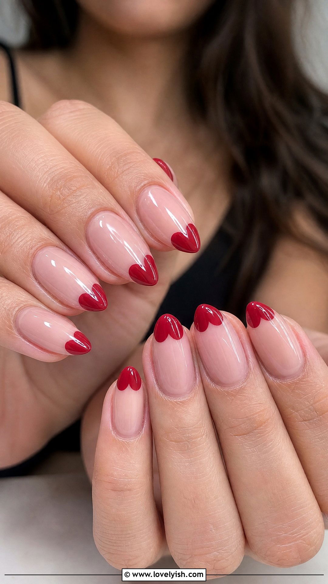 Heart French Tip Nails - 50 cute summer nail designs - 50 cute summer nail designs
