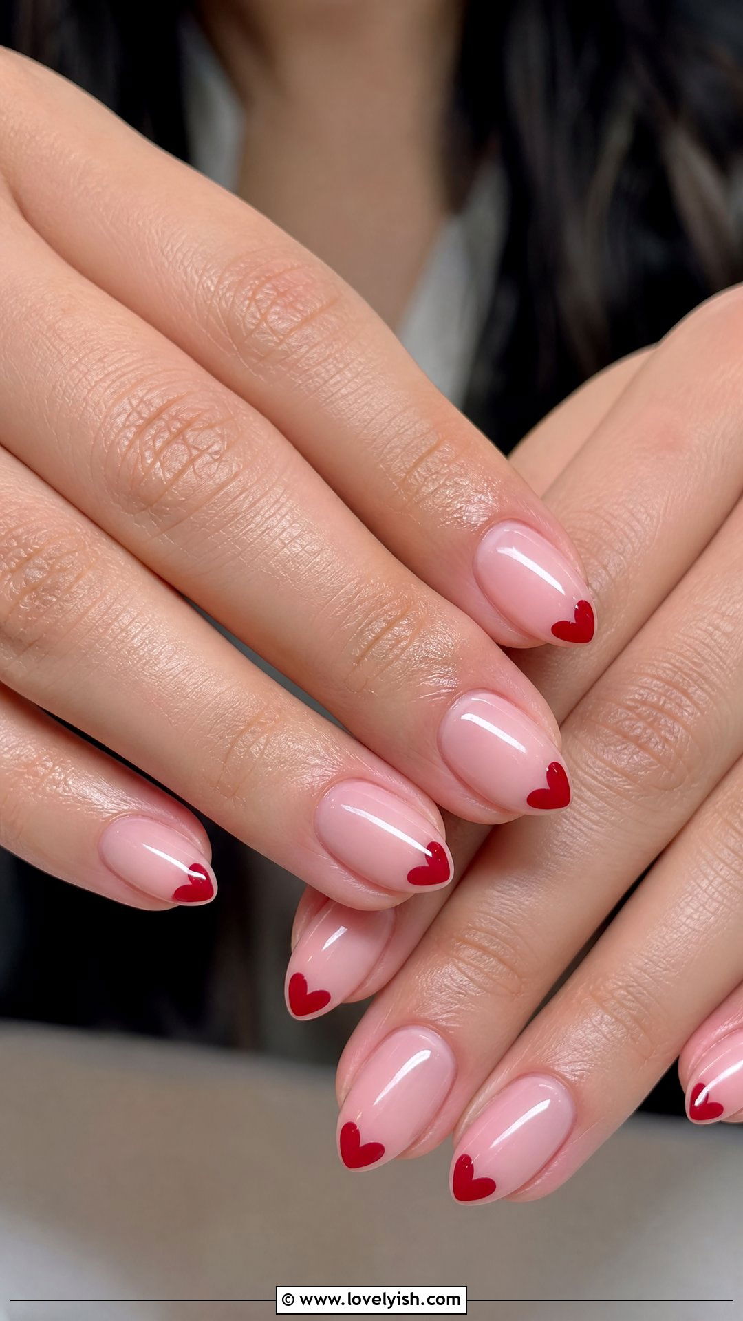 Heart Tip Pink Nails - 50 quick nail designs - 50 quick nail designs