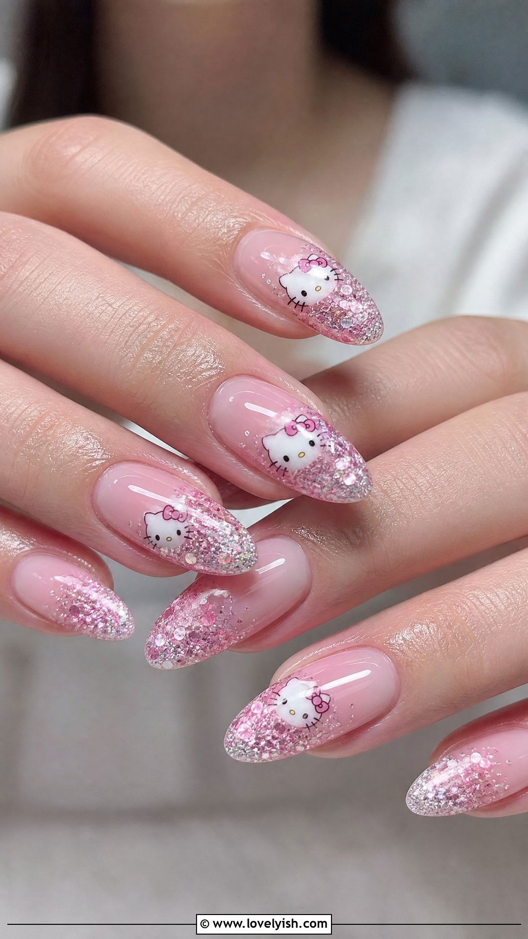 Hello Kitty Nails With Glitter Tips - 25 hello kitty nail designs - 25 hello kitty nail designs