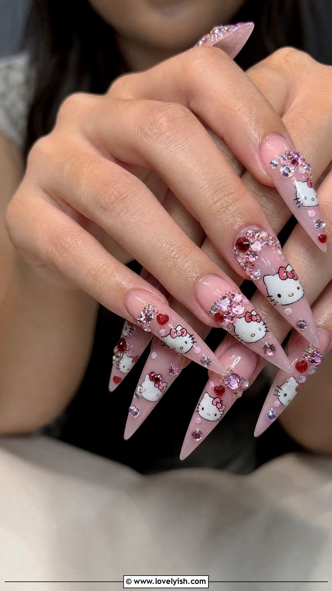 Hello Kitty Nails With Rhinestones - 25 hello kitty nail designs - 25 hello kitty nail designs