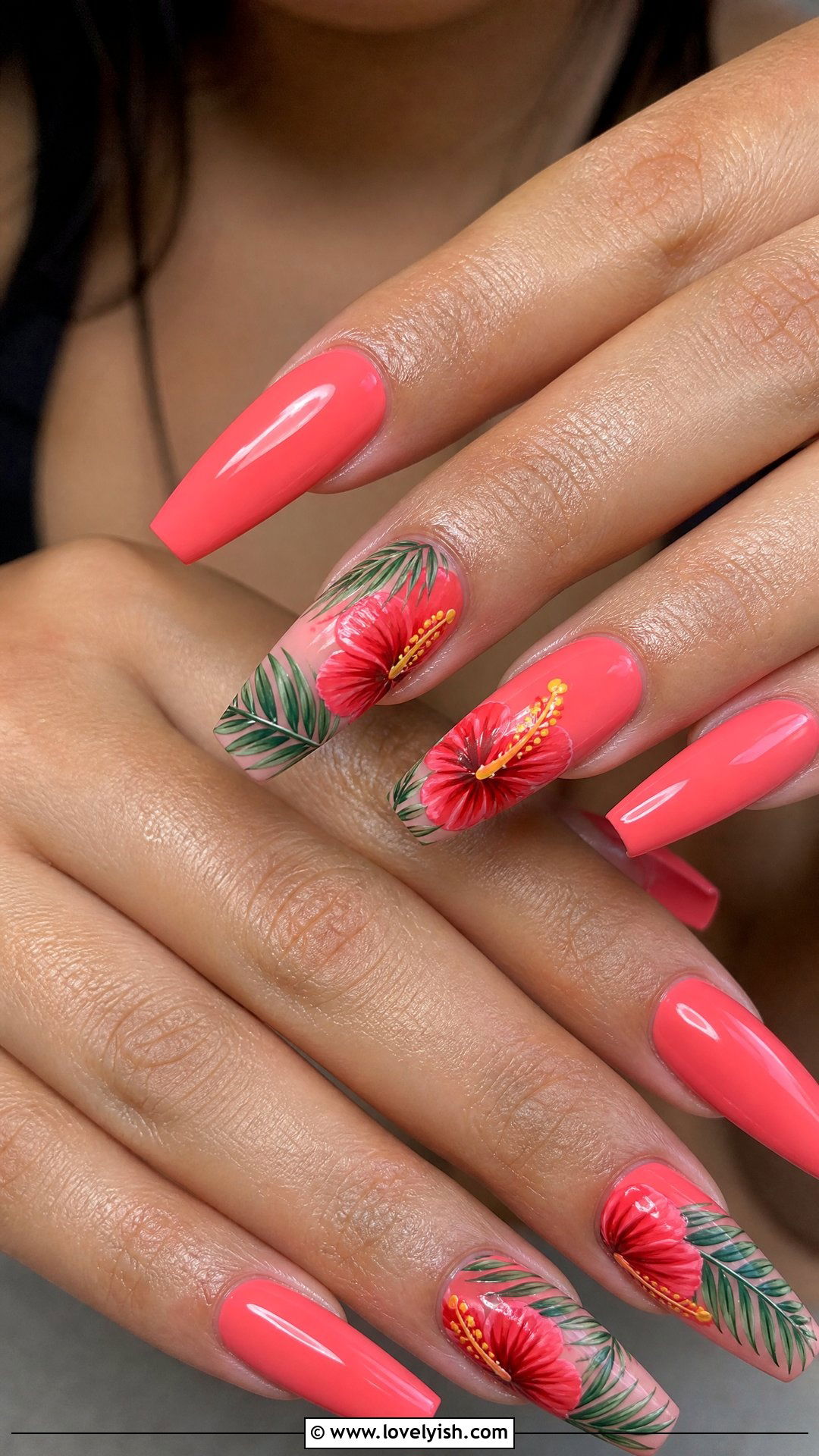 Hibiscus Tropical Nails - 50 flower nails - 50 flower nails