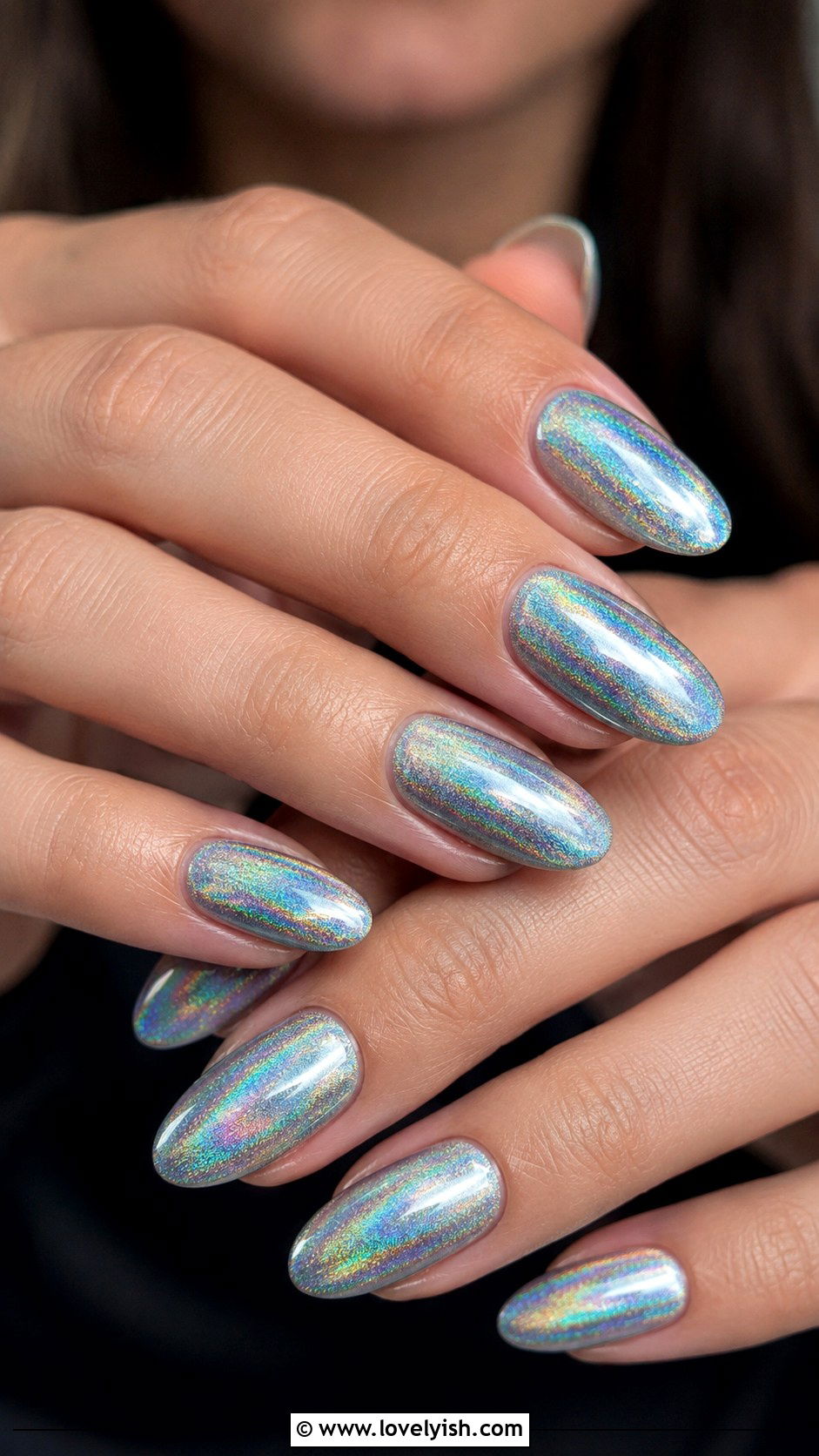 Holographic Almond Nails - 50 almond nails - 50 almond nails