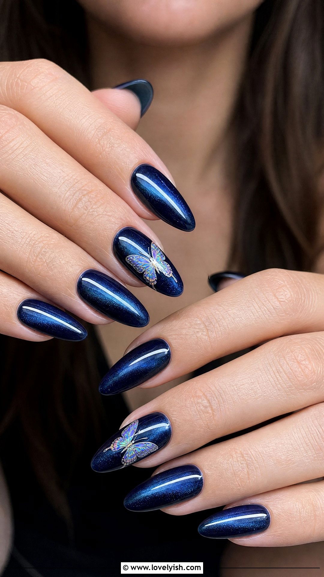 Holographic Butterfly Cat Eye Nails - 50 butterfly nails - 50 butterfly nails