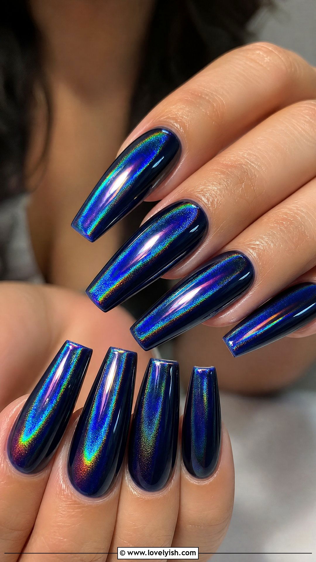 Holographic Chrome Nails - 50 crazy nail designs - 50 crazy nail designs