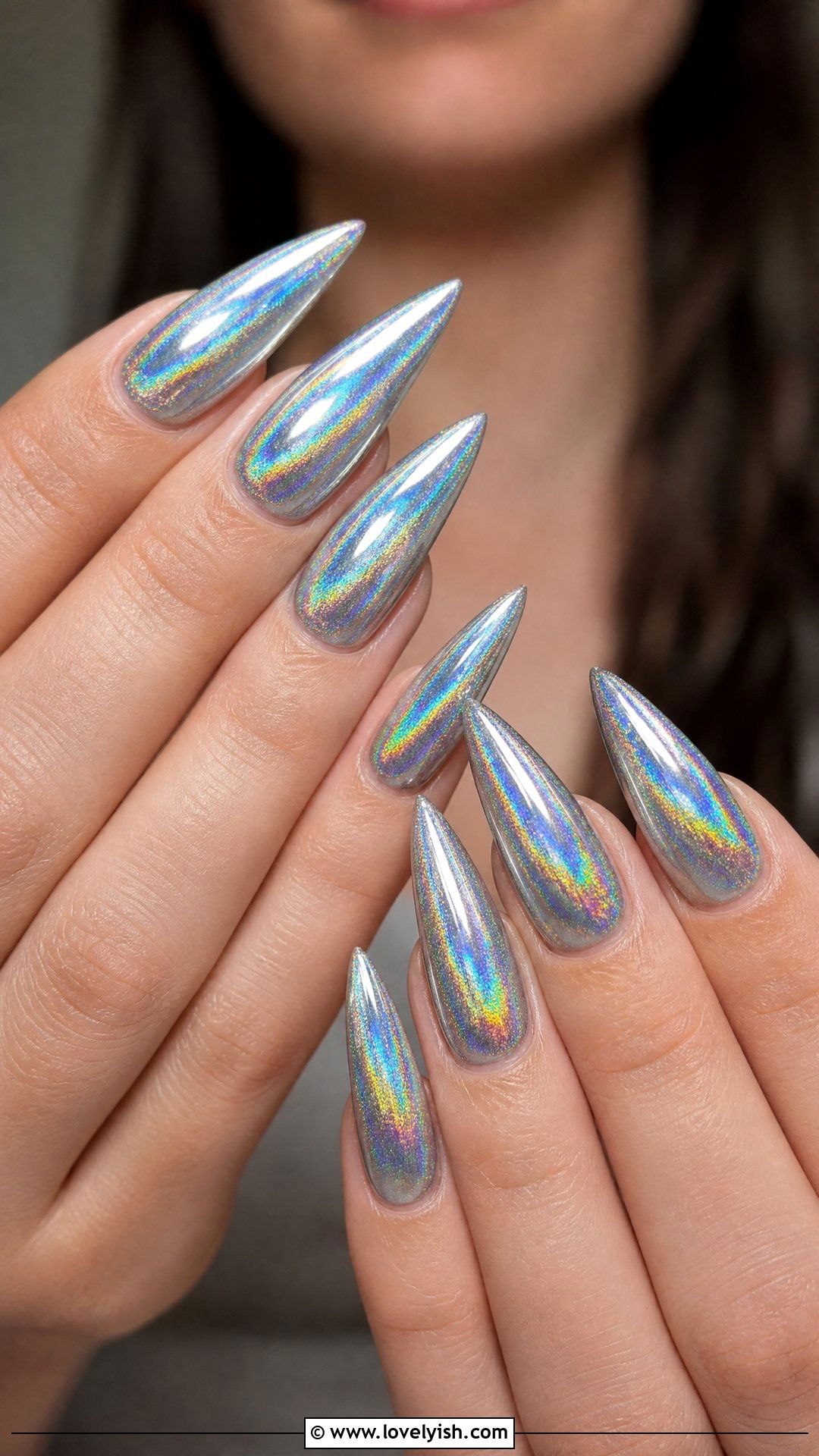 Holographic Chrome Sparkle Nails - 50 sparkly nails - 50 sparkly nails