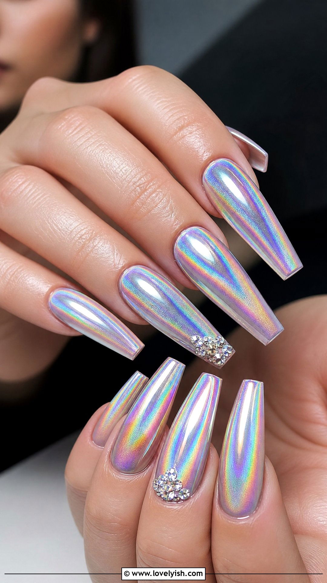 Holographic Diamond Nails - 50 diamond nails - 50 diamond nails