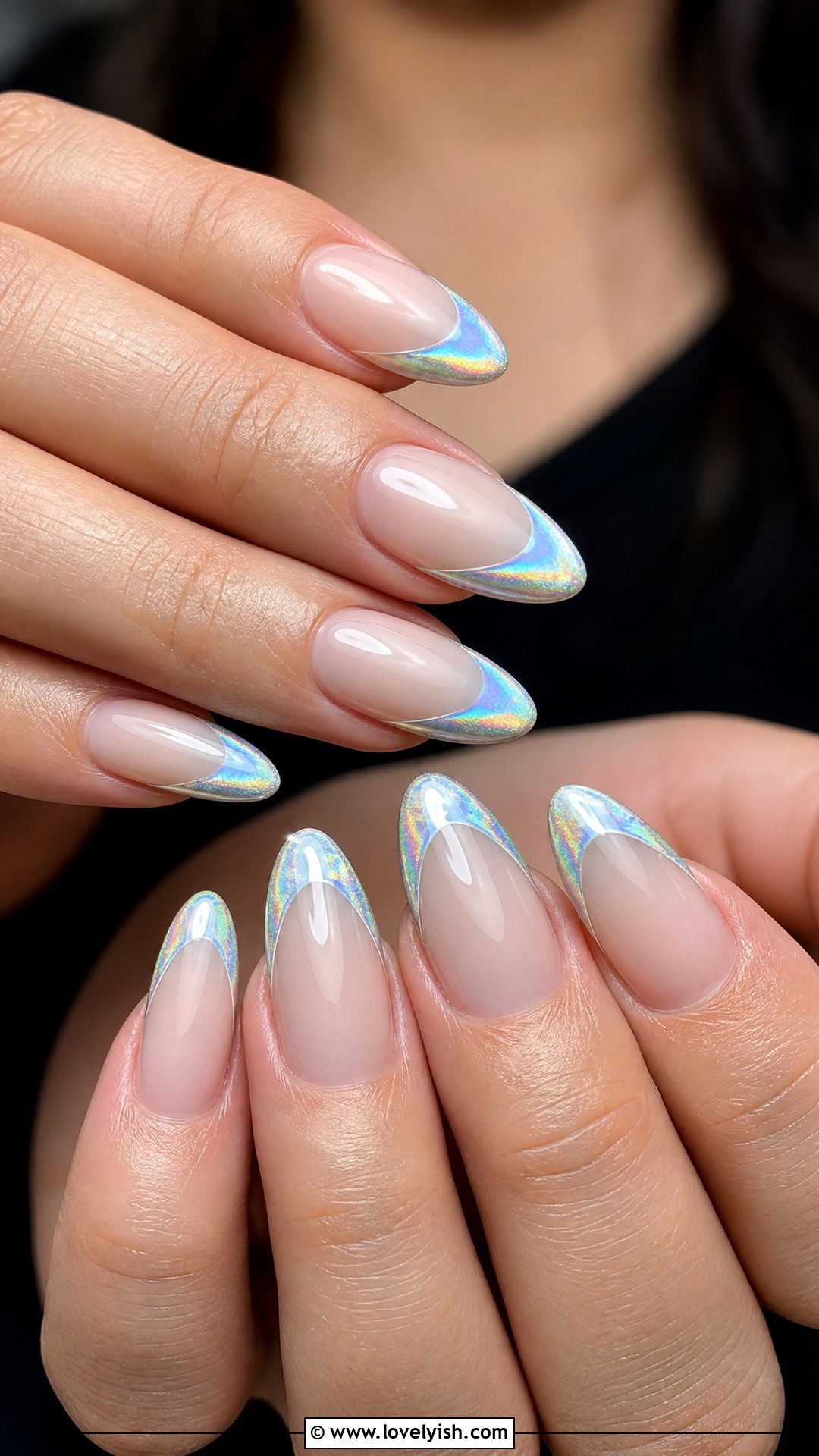 Holographic French Tip Nails - 50 colored french tip nails - 50 colored french tip nails