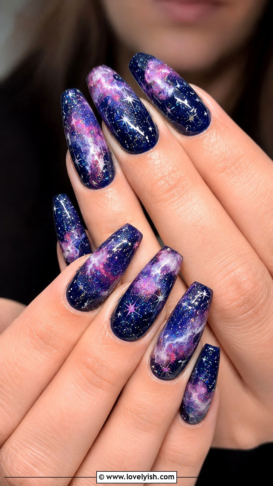 Holographic Galaxy Nails - 37 nails art ideas - 37 nails art ideas