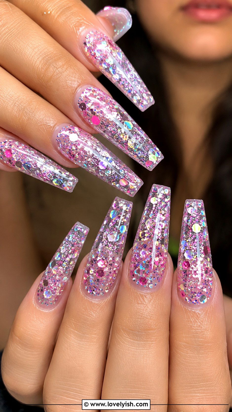 Holographic Glitter Bomb Nails - 25 y2k nail designs - 25 y2k nail designs