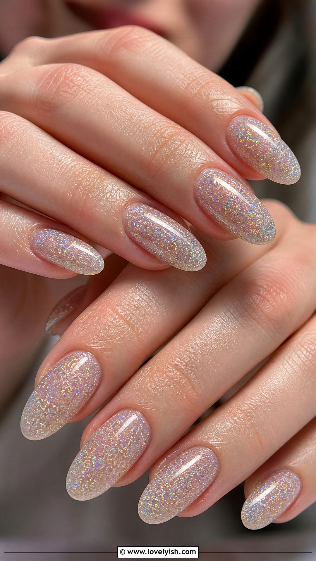 Holographic Glitter Gel Nails - 50 gel manicure - 50 gel manicure